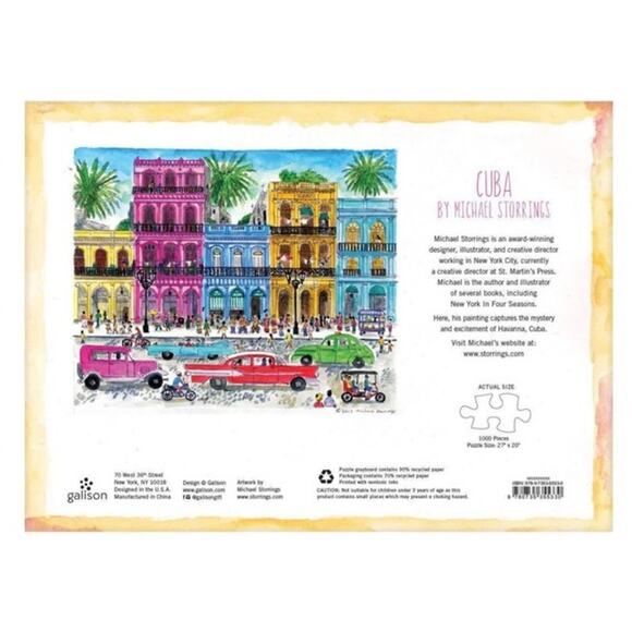 Michael Storrings Cuba 1000 Piece Vibrant Jigsaw Galison Puzzle - Picture 5 of 8